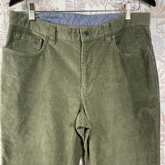 L.L.Bean Standard Fit Men's Corduroy Pants Olive Green Size 34x34 Cotton Blend - Picture 2 of 11